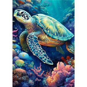 Sea Turtle Diamond Art Painting Kits for Adults,Full Drill Diamond Dots Painting
